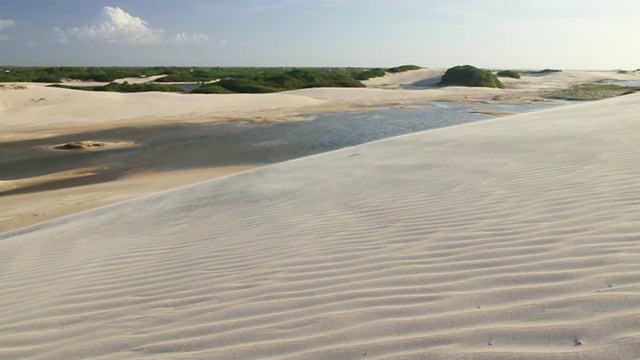 巴西Maranhao, Cabure, Lencois Maranhenses国家公园的沙丘景观视频素材