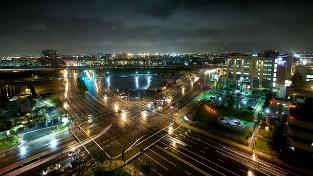 WS T/L暴风雨后的洛杉矶城市街道/洛杉矶，加利福尼亚，美国视频素材