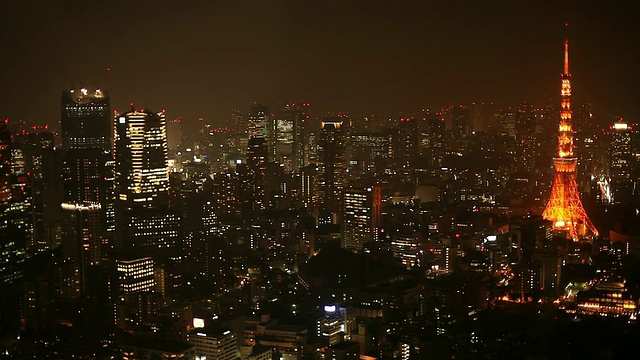 WS夜间俯瞰东京/关东，日本视频素材