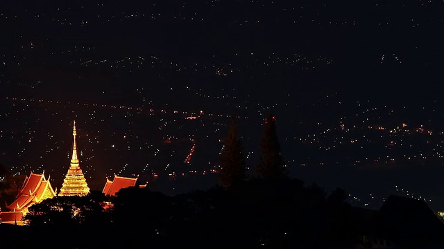 Doi素贴神庙黄昏，多莉拍摄视频素材