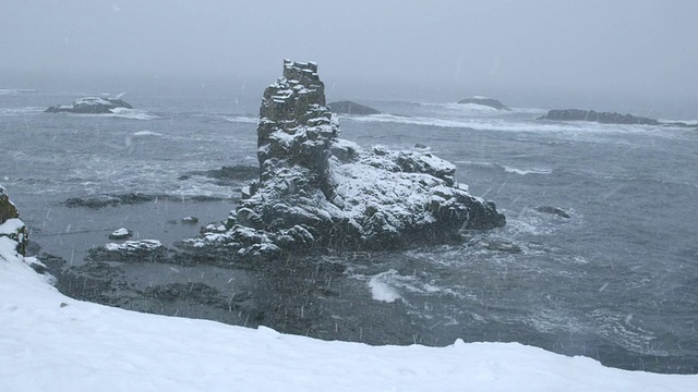 狂暴的海洋和雪/南极洲半岛，南极洲视频素材