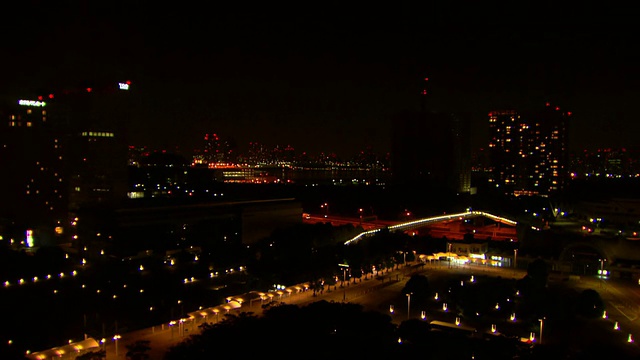 城市区域和摩天大楼的夜晚/东京，关东，日本视频素材