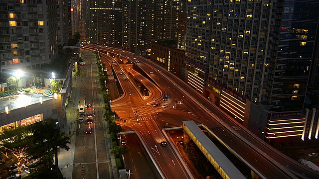 香港市中心晚上的交通状况视频素材