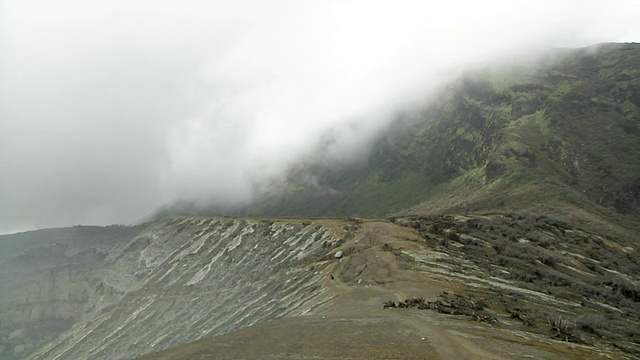 印度尼西亚爪哇伊真火山杂岩周围的WS视频素材