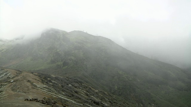 印度尼西亚爪哇伊真火山杂岩周围的WS视频素材