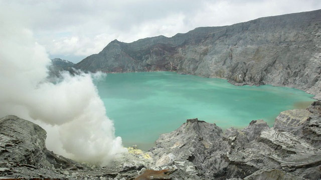 印度尼西亚爪哇伊真火山火山口视频素材