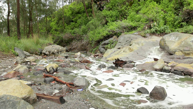 印度尼西亚爪哇伊真火山周围的WS瀑布视频素材