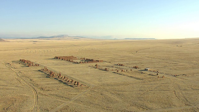 WS鸟瞰图fort Union National Monument在莫拉县/新墨西哥州，美国视频素材