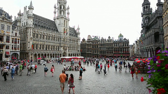 WS T/L grand place (Grote market)位于布鲁塞尔视频素材