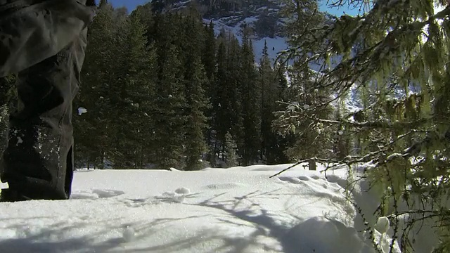 在高山景观中穿雪鞋视频素材