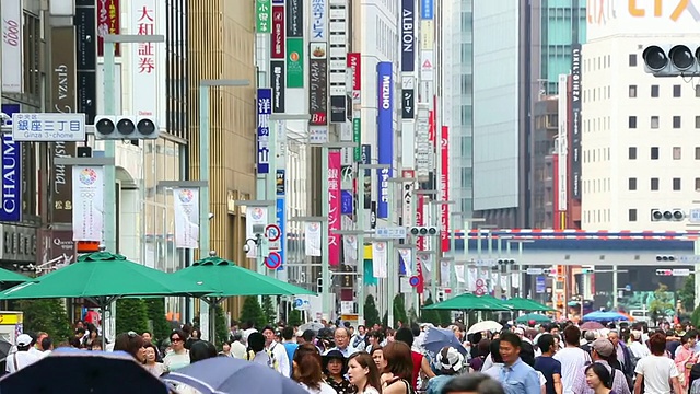 MS TU T/L步行街银座，中区，日本东京视频素材