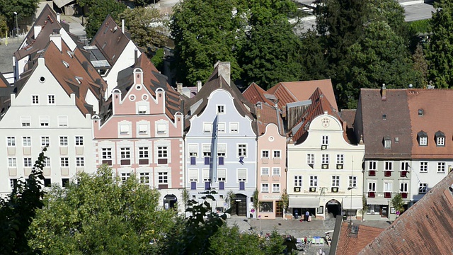 城市/ Landshut，德国巴伐利亚视频素材