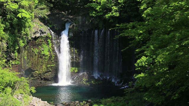 白泷瀑布/ Fujinomiya，静冈县，日本视频素材