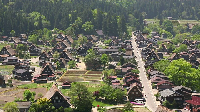 WS PAN TD世界遗产和村落观/白川go，岐阜县，日本视频素材