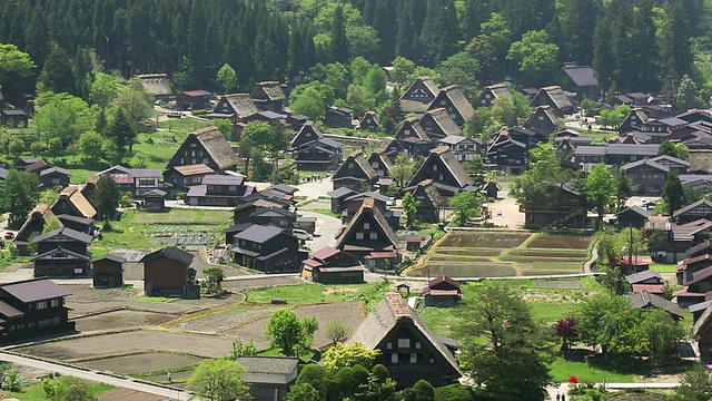 日本岐阜县白川go村的世界遗产观视频素材