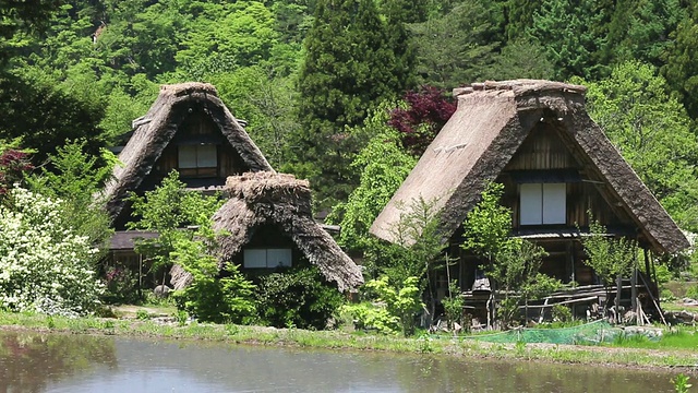 MS拍摄的世界遗产/白川去，岐阜县，日本视频素材