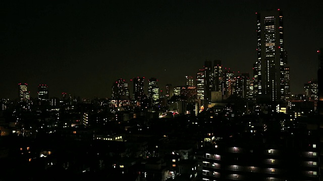 摩天大楼的黄昏景观/新宿，东京，日本视频素材