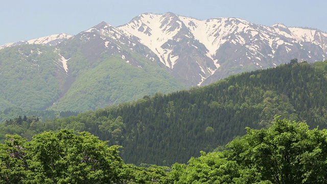 飞田山，雪峰山和北阿尔卑斯山/白波，长野县，日本视频素材