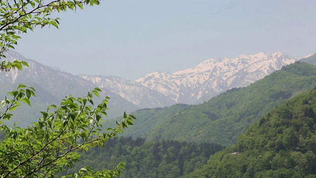 飞田山，雪峰山和北阿尔卑斯山/白波，长野县，日本视频素材