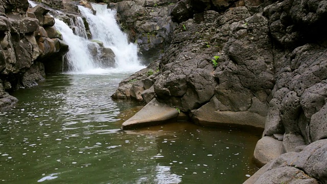 美国夏威夷考艾岛的hooopii Falls / Kapaa视频素材