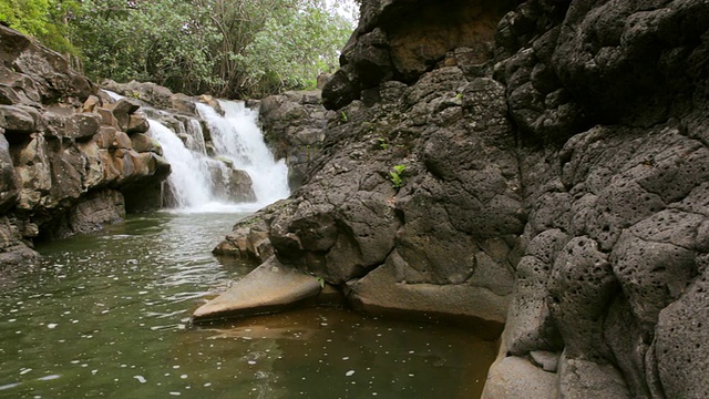 美国夏威夷考艾岛的hooopii Falls / Kapaa视频素材