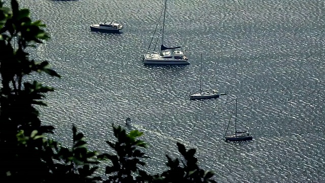 巴西里约热内卢瓜纳巴拉湾风帆冲浪船视频素材