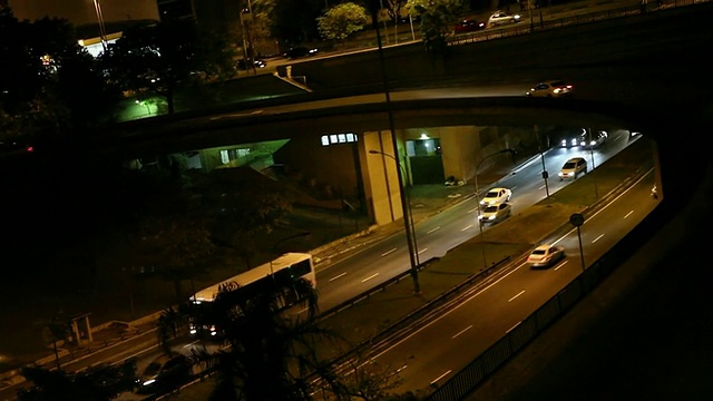 WS R/F Avenida 23 de maio 23 de maio avenue sao paulo streets and buildings at night /圣保罗，巴西视频素材