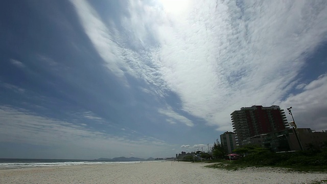 WS T/L playa Barra da Tijuca Barra da Tijuca beach /里约热内卢de Janeiro，巴西视频素材