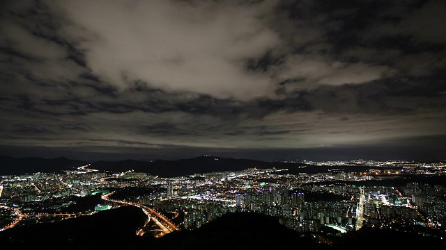 WS T/L首尔夜景和环城公路/京畿道安阳视频素材