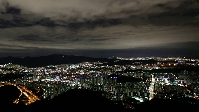 韩国京畿道安阳的夜景和环城公路视频素材