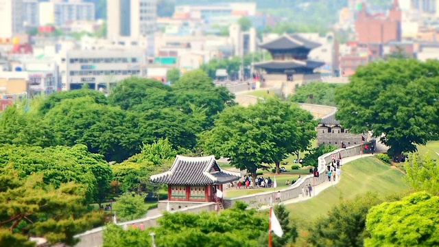 水原华城城堡(联合国教科文组织遗产)/水原，韩国京畿道水原视频素材