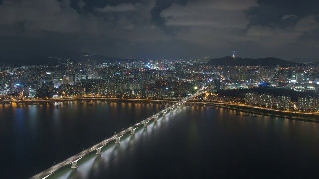 WS T/L韩国首尔夜景和城市景观视频素材