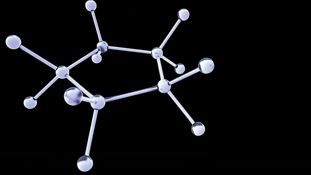 旋转的分子结构视频素材