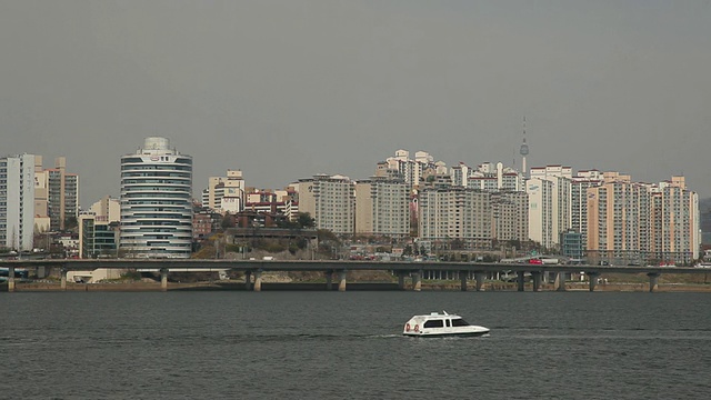 横跨汉江的WS地平线，韩国首尔视频素材