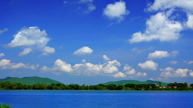 河流，森林，高山和天空视频素材