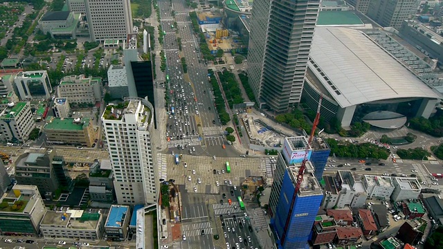 WS PAN鸟瞰图首尔江南地区/韩国首尔视频素材