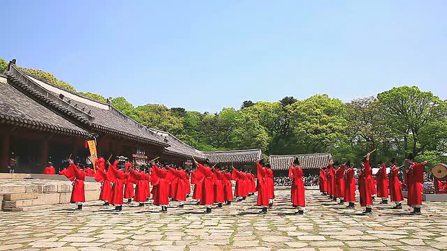 WS观照宗庙(非物质文化遗产)祖传仪式/首尔，韩国视频素材