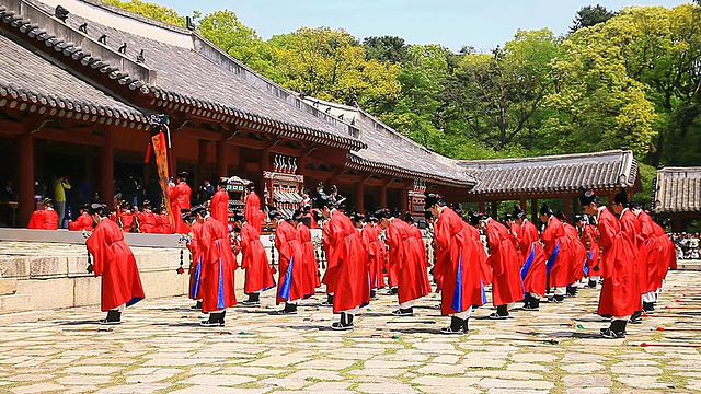 MS拍摄宗庙祠堂(非物质文化遗产)祭祀仪式/韩国首尔视频素材