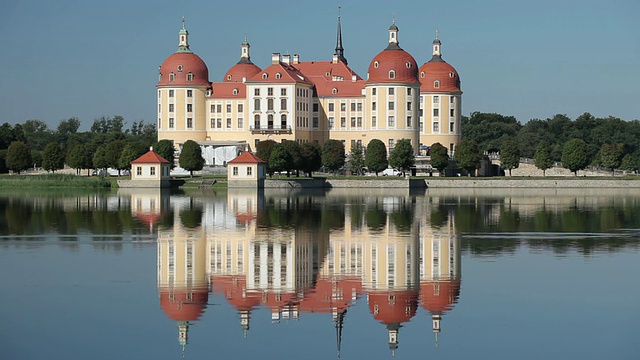 莫里茨堡城堡WS View of Moritzburg Castle /莫里茨堡，萨克森，德国，视频素材