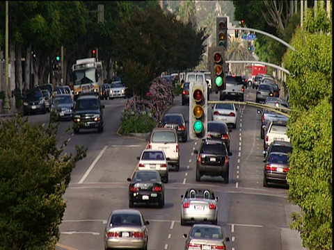 洛杉矶道路上的交通状况视频素材