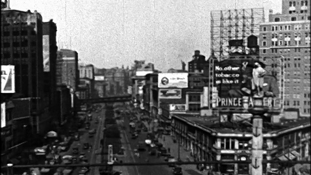 1926年高角广角拍摄PAN Columbus Circle /纽约市/纪录片视频素材