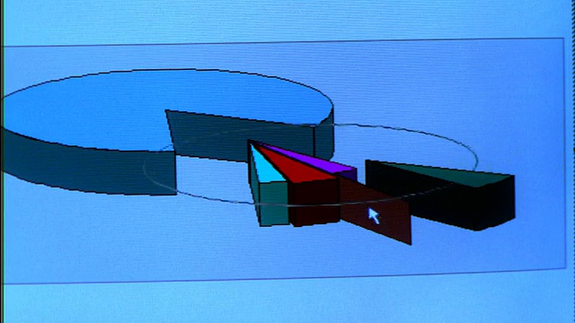在电脑屏幕上关闭饼图视频素材