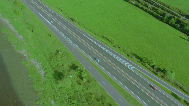 绿色乡村/格拉斯哥港空中公路，苏格兰视频素材