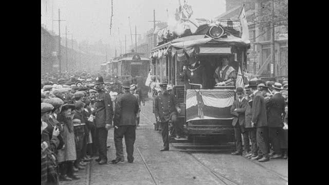 1907年，阿灵顿电车开通视频素材