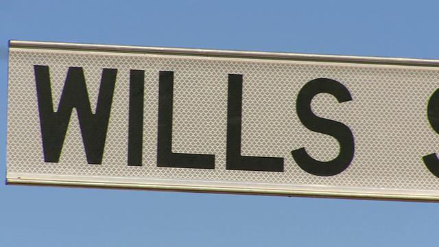 CU PAN Wills St Sign / Tibooburra，新南威尔士州，澳大利亚视频素材