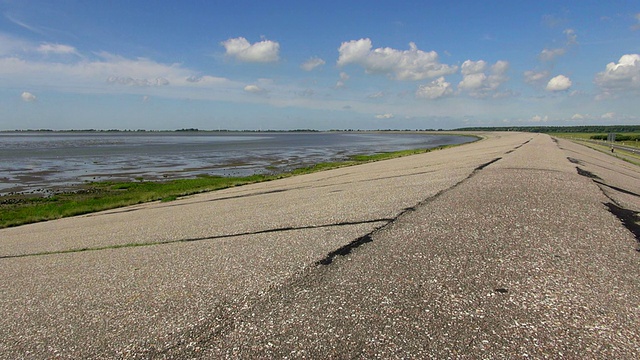 河流地区，Dithmarschen，北海/吨宁，石勒苏益格荷尔斯泰因，德国视频素材