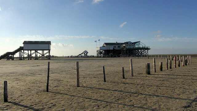 在北海北弗里斯兰，/ St. Peter Ording，石勒苏益格荷尔斯泰因，德国视频素材