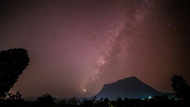 银河系与流星金星和月亮视频素材