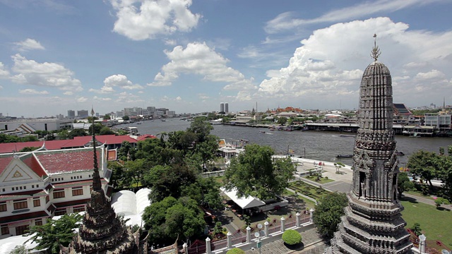 曼谷市从Wat Arun，泰国视频素材