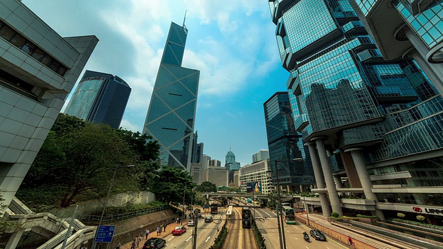 T/L WS LA The View of city and street /香港，中国视频素材